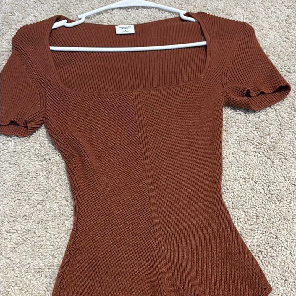Abercrombie & Fitch Rust Ribbed Bodysuit
